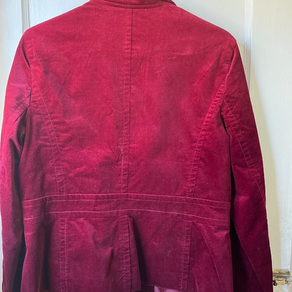 Talbots Burgundy Velvet Jacket Size 12 - Picture 2 of 5